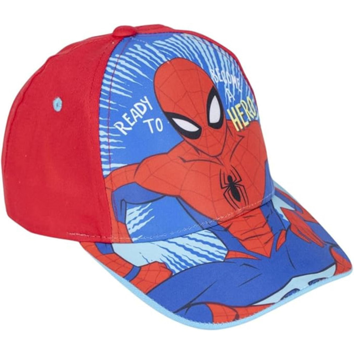 Gorra infantil con visera de spiderman color rojo