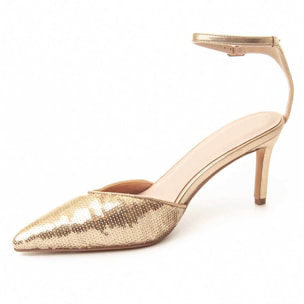 Zapatos De Tacón - Dorado - Altura: 8 cm