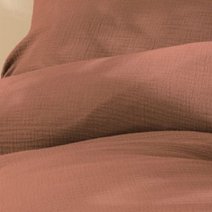 Housse de couette unie en coton, GAZE DE COTON