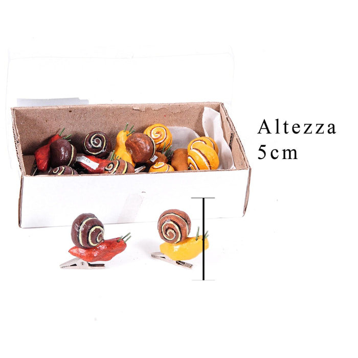 Chiocciole Con Clip 12 Pz 3 Cm - Pezzi 3 - 5X5X2,5cm - Colore: Multicolore - Bianchi Dino - Mollette, Adesivi E Gancini