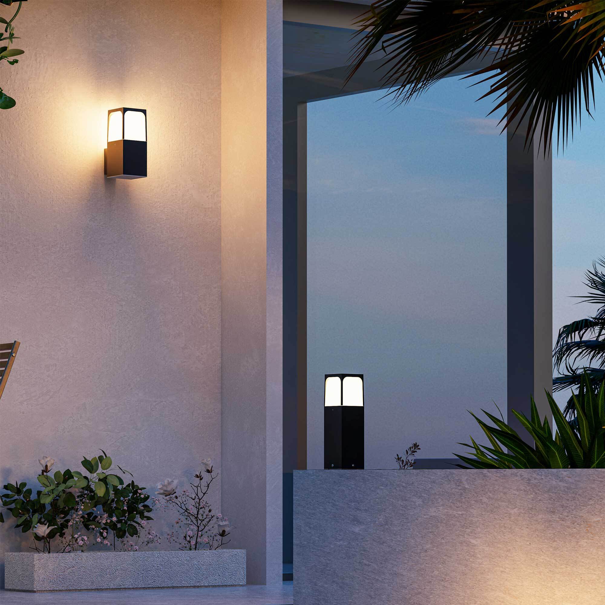 FORLIGHT Veta apliqiue exterior negro para bombilla E27