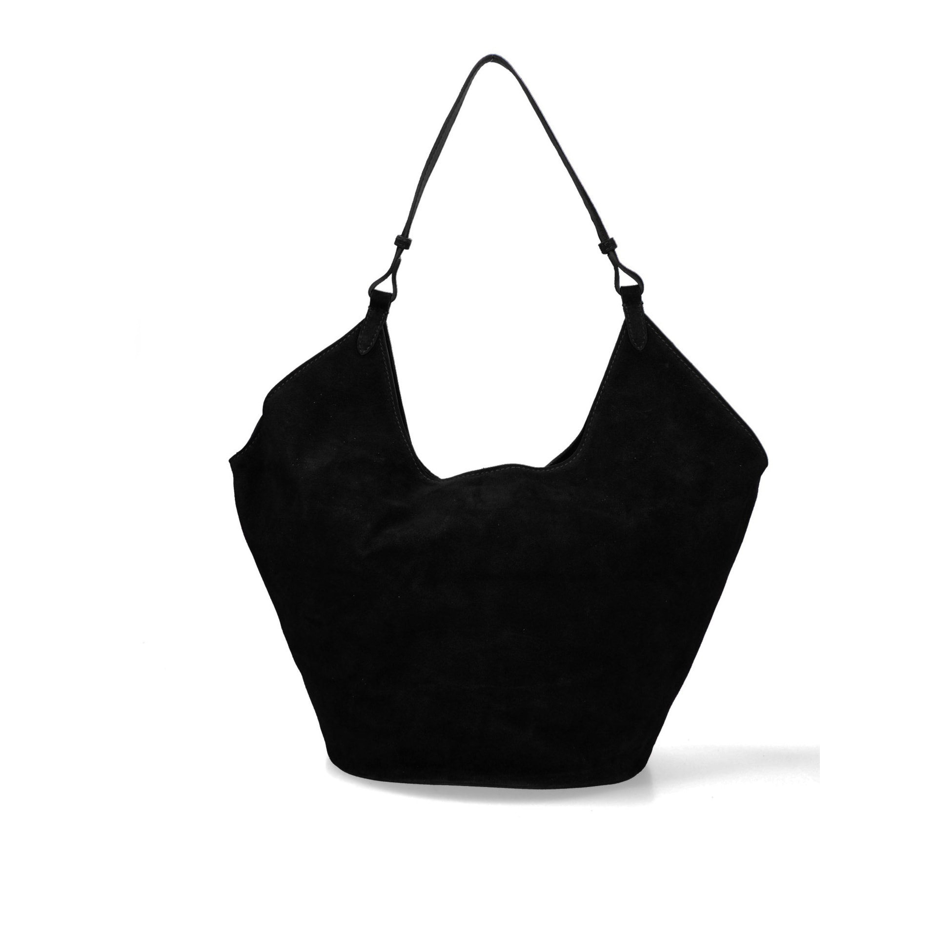 Borsa a spalla da donna - Modello Lisboa - Pelle Scamosciata - 27.0 x 38.0 x 21.5 cm