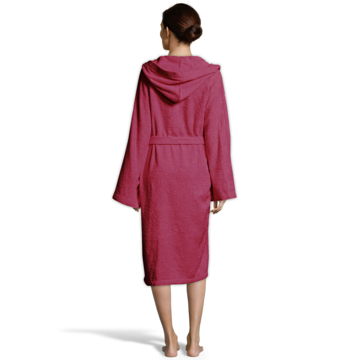 Bassetti Morbido Accappatoio 360 gr con Cappuccio 100% Cotone Uomo Donna Spugna Taglie Forti - ITALY Designed - Collezione VIVIAN - PORPORA 65