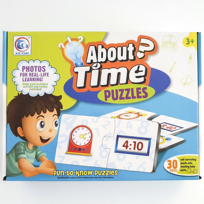 PUZLES EDUCATIVOS 30 EN 1: APRENDE LAS HORAS 2pcs/puzle
