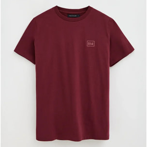 Camiseta granate de corte recto con parche Polo Club