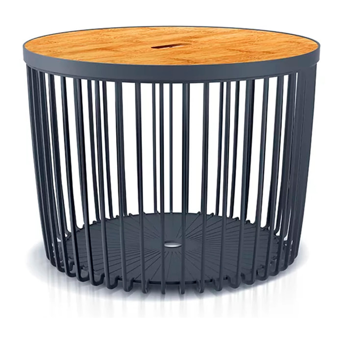 Cesta de jardín soporte - mesa auxiliar decorativa clubo 100l., dimensiones (mm) 590x590x455, color antracita