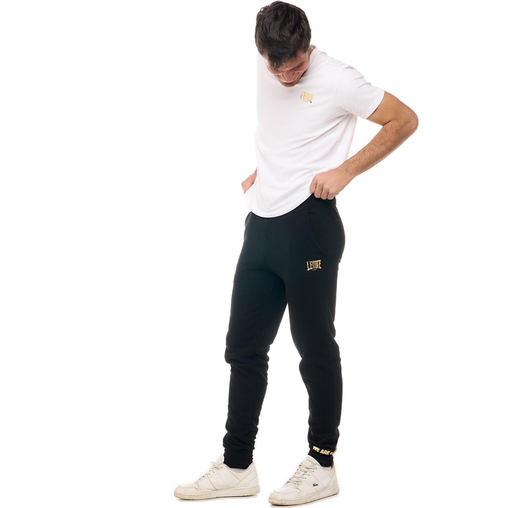 Pantalones deportivos Leone New Gold para hombre con puños