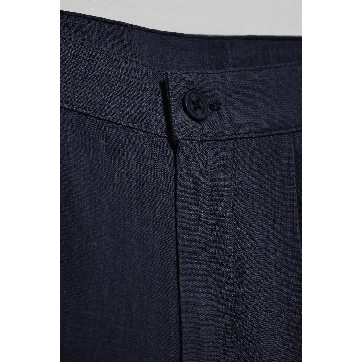 Pantalón corto Soller azul marino de lino y algodón con detalle Polo Club