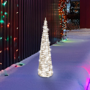 árbol navideño decorativo luminoso con diseño retorcido y 60 micro led h.60cm