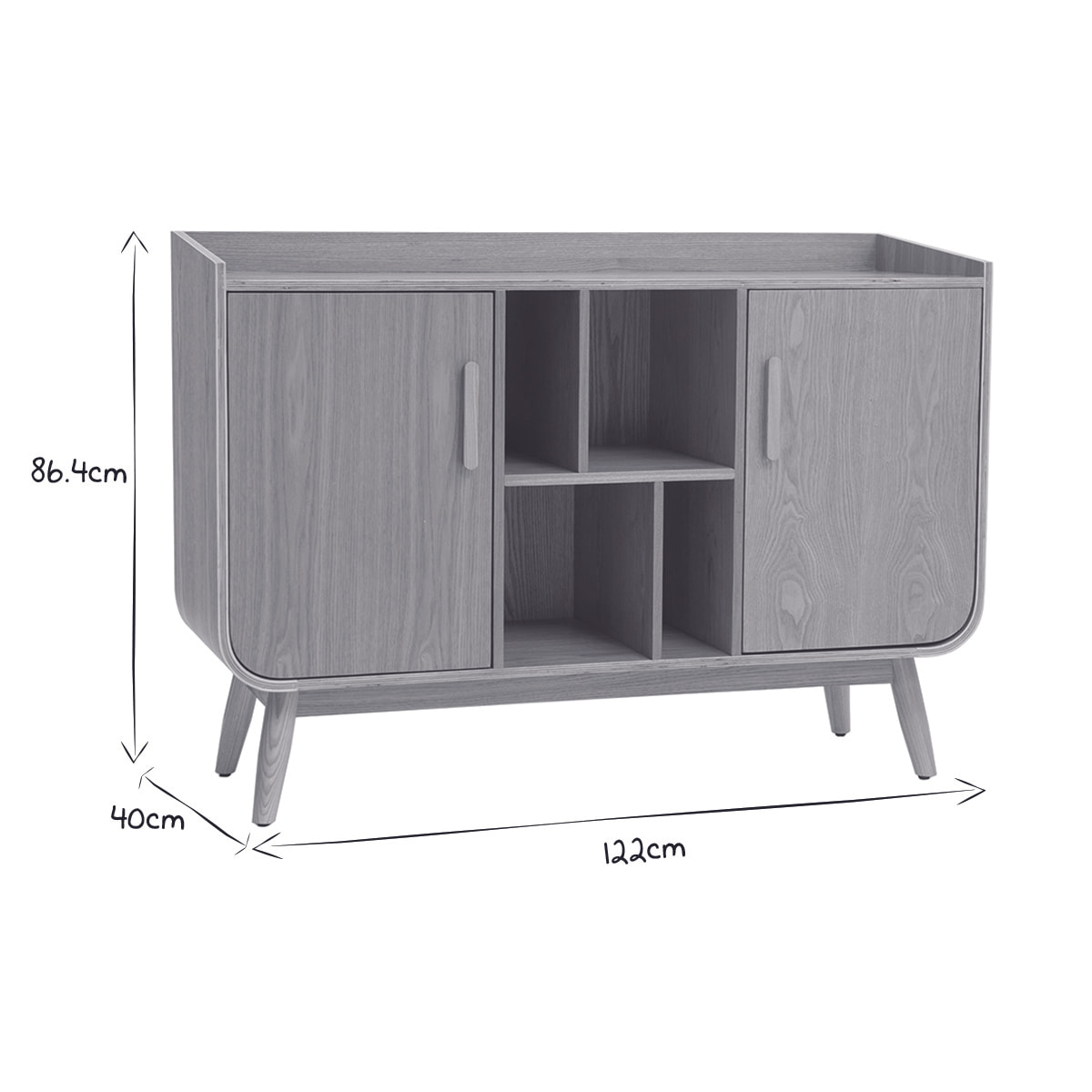 Buffet scandinave en bois clair 2 portes L122 cm HALLEN