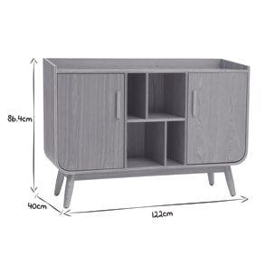 Buffet scandinave en bois clair 2 portes L122 cm HALLEN