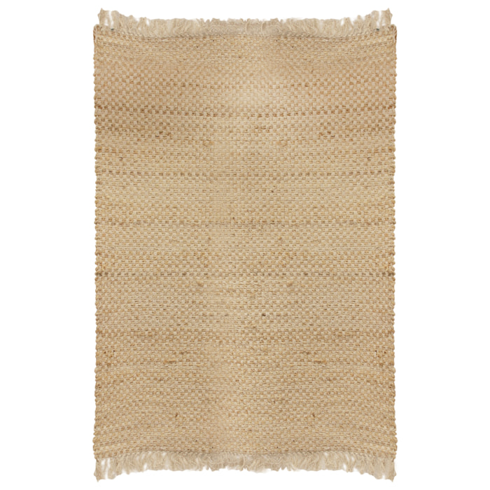 Tapis En Toile De Jute Avec Franges 120x170cm