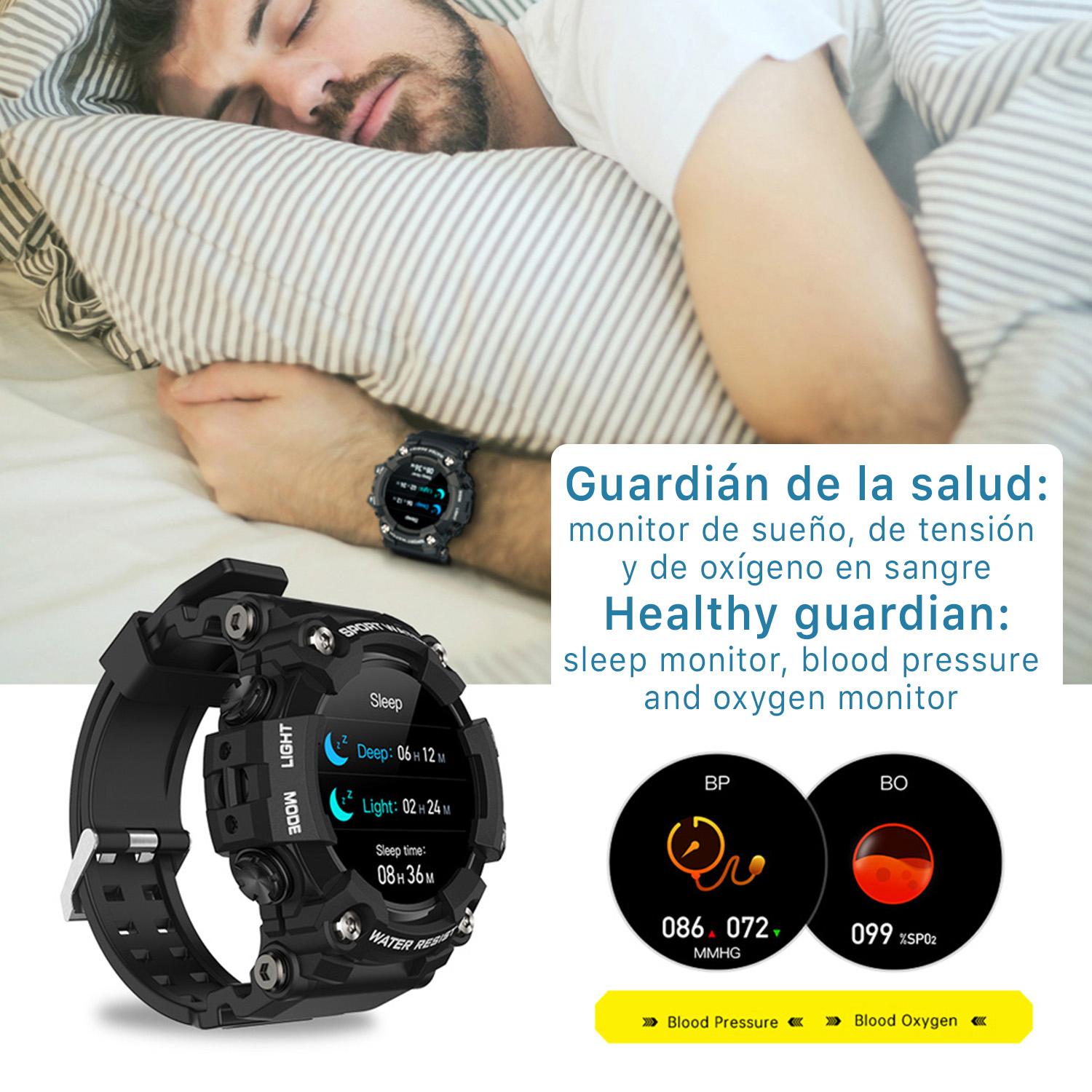 Smartwatch T6 con cassa ad alta resistenza. Cardiofrequenzimetro dinamico, varie modalità sportive e informazioni meteo.