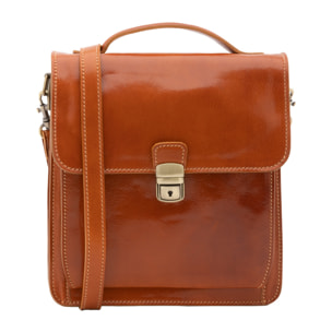 Borsa a tracolla  da uomo In Vera pelle Made in Italy 26x23,5x9 cm