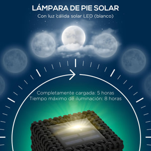 Lámpara de Pie Ratán Sintético con Luces LED Control Automático 15,5x15,5x47 cm