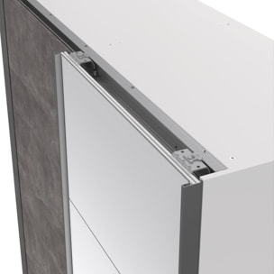 Guardaroba 2 ante Seraphine, Mobile camera da letto, Cabina armadio portabiti, Armadio appendiabiti, 150x61 h200 cm, Bianco e Grigio