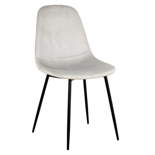 Chaise Velours Cotele Giulia Gris Clair - Lot de 4