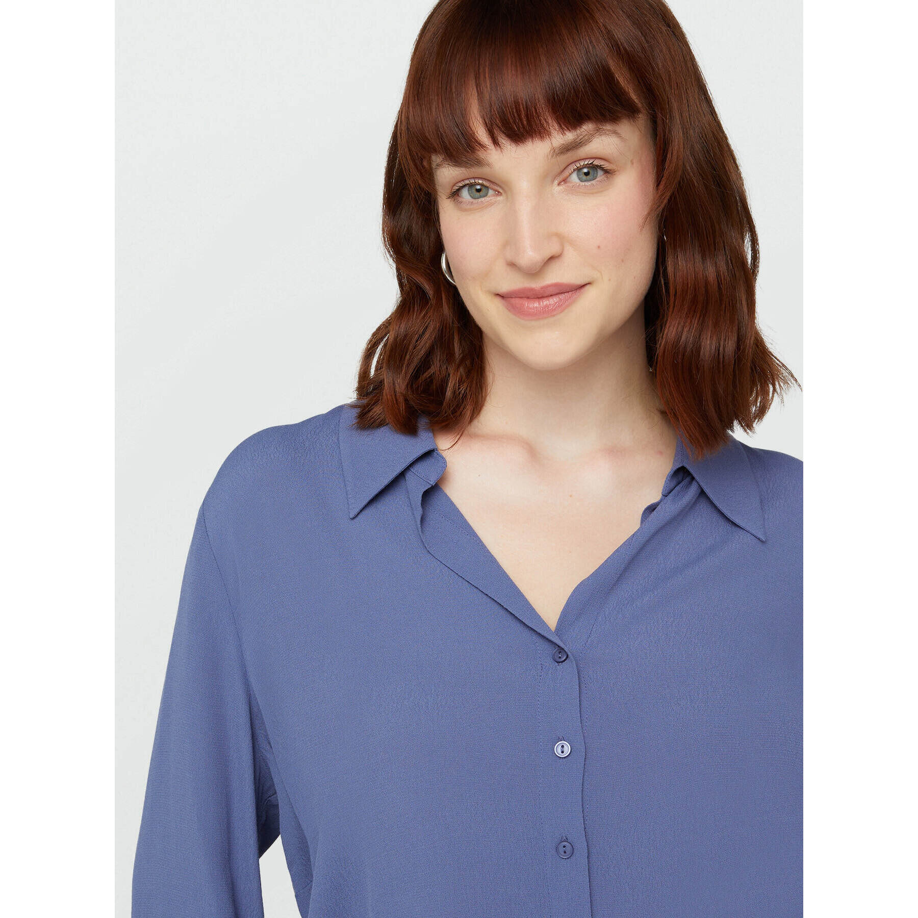 Fiorella Rubino - Camicia in viscosa LENZING™ ECOVERO™ - Blu