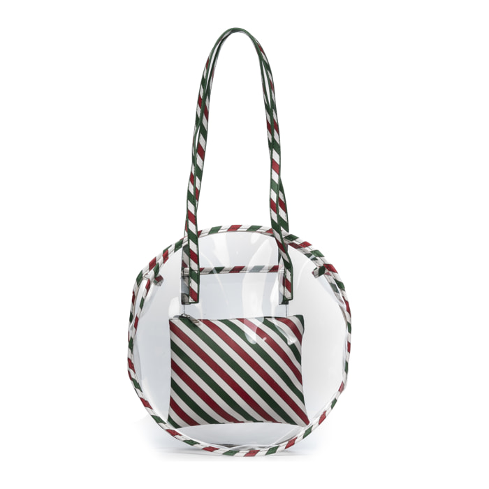 IRIA QUINTANA Borsa a Spalla da Donna Asti. Materiale PVC PU Pelle Sintetica Stampata 42x14x32 Cm. Colore verde