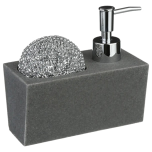 Distributeur savon avec éponge 170ml noir