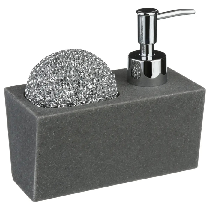 Distributeur savon avec éponge 170ml noir