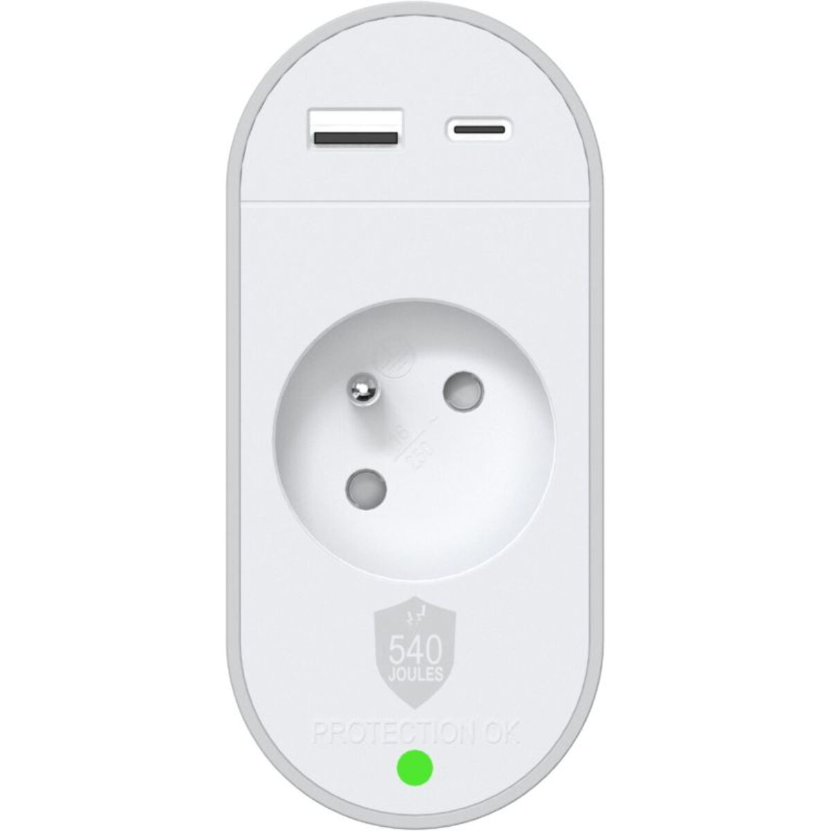 Câble alimentation FORCE POWER 1 prise + USB-A + C 540J EU