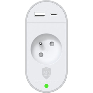 Câble alimentation FORCE POWER 1 prise + USB-A + C 540J EU