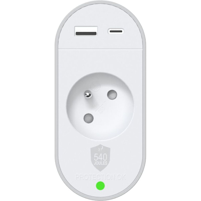 Câble alimentation FORCE POWER 1 prise + USB-A + C 540J EU