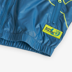 Parka tÃ©cnica niÃ±o, estampado, capucha forrada, azul Ã­ndigo