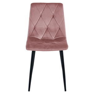 Set di 2 sedie Libra in velluto rosa antico e metallo nero