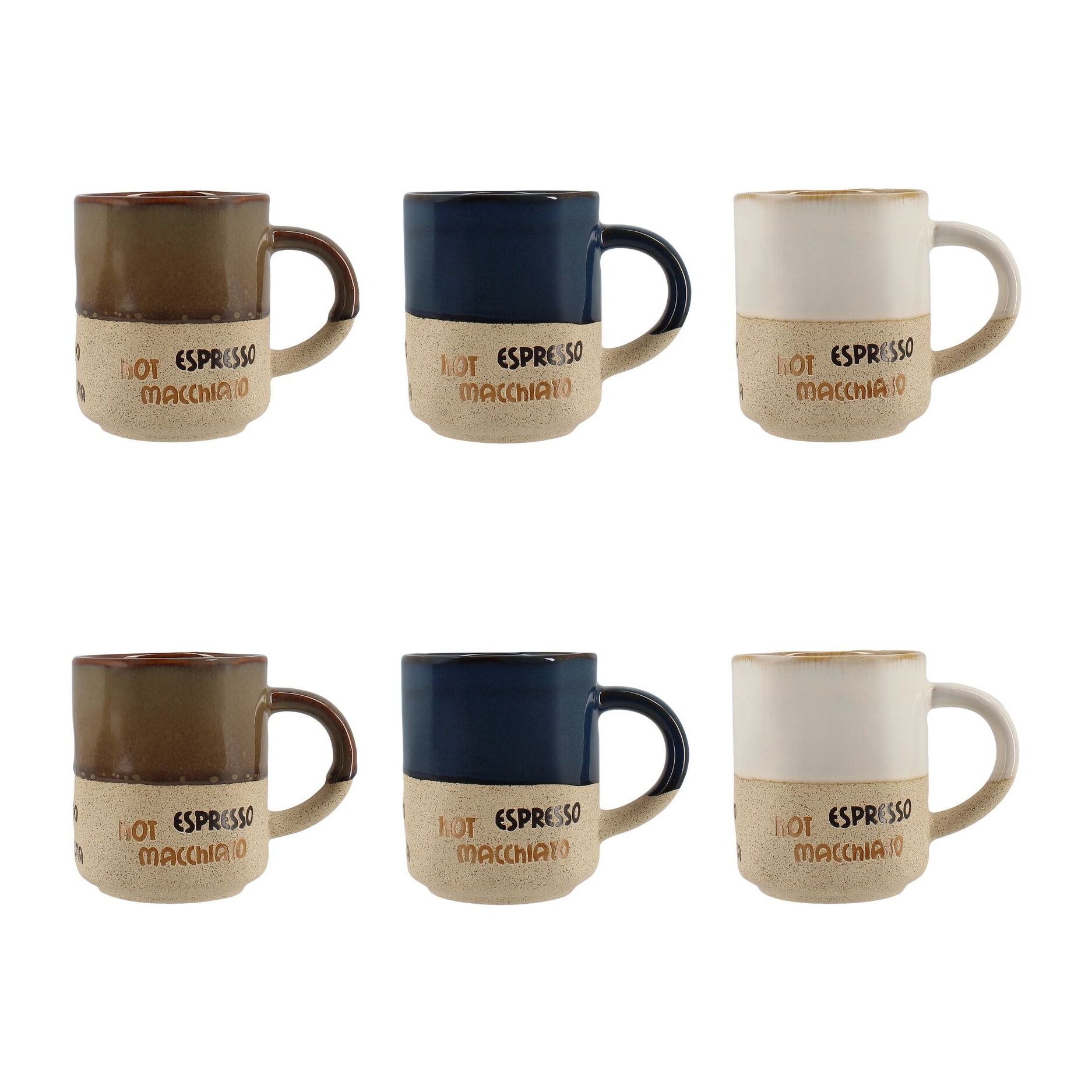 Lot de 6 tasses assorties macchiato 20cl MACCHIATO