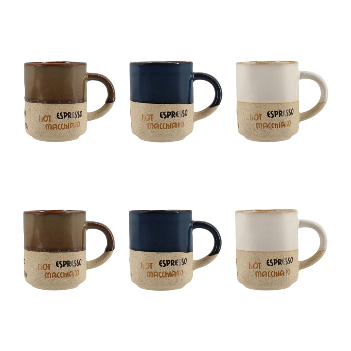Lot de 6 tasses assorties macchiato 20cl MACCHIATO