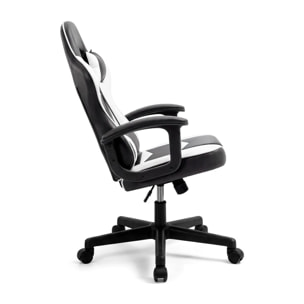 Silla gaming reclinable y con altura ajustable en negro y blanco Raptor Negro - Blanco
