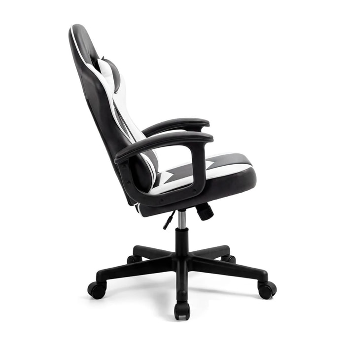 Silla gaming reclinable y con altura ajustable en negro y blanco Raptor Negro - Blanco