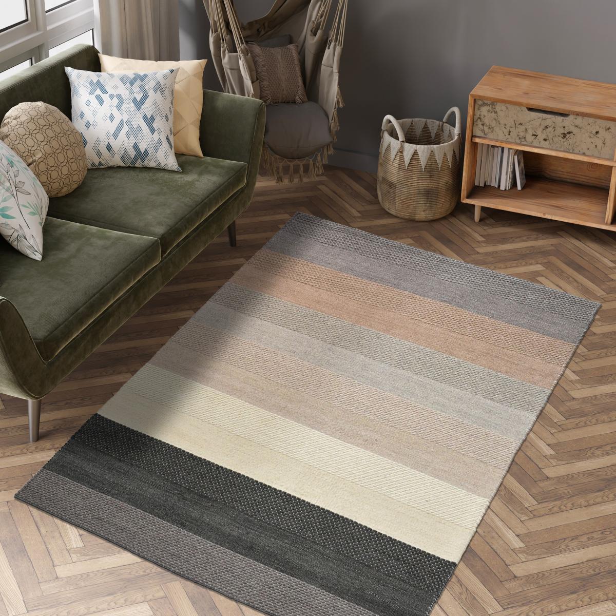 Tapis kilim tissé à la main avec un beau dégradé de couleurs