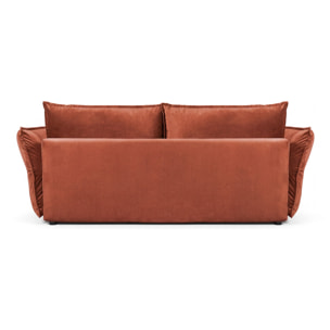 Canapé Velours Droit Convertible Verduro - 3 Places