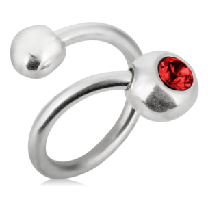 Anillo-Swarovski rojo plata 925 chapado