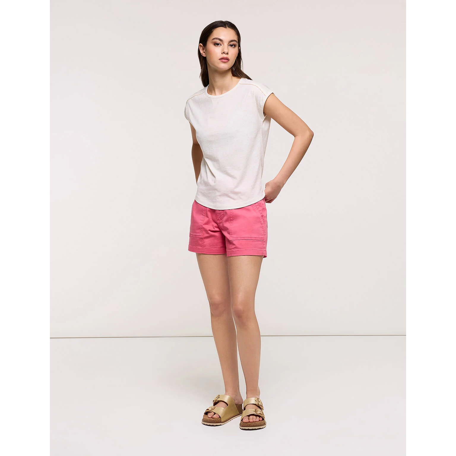 Camiseta Manga Corta Beige - Shimero 26