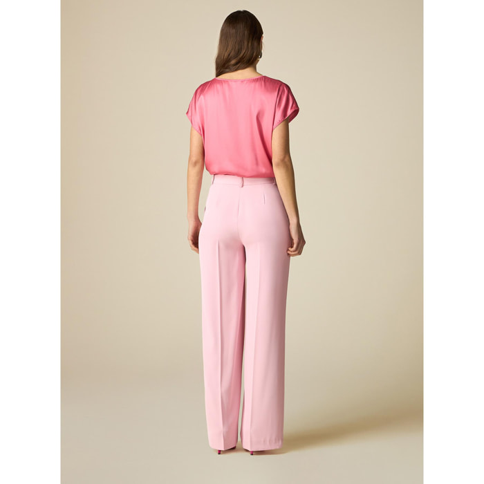 Oltre - Pantalón modelo palazzo - Rosa