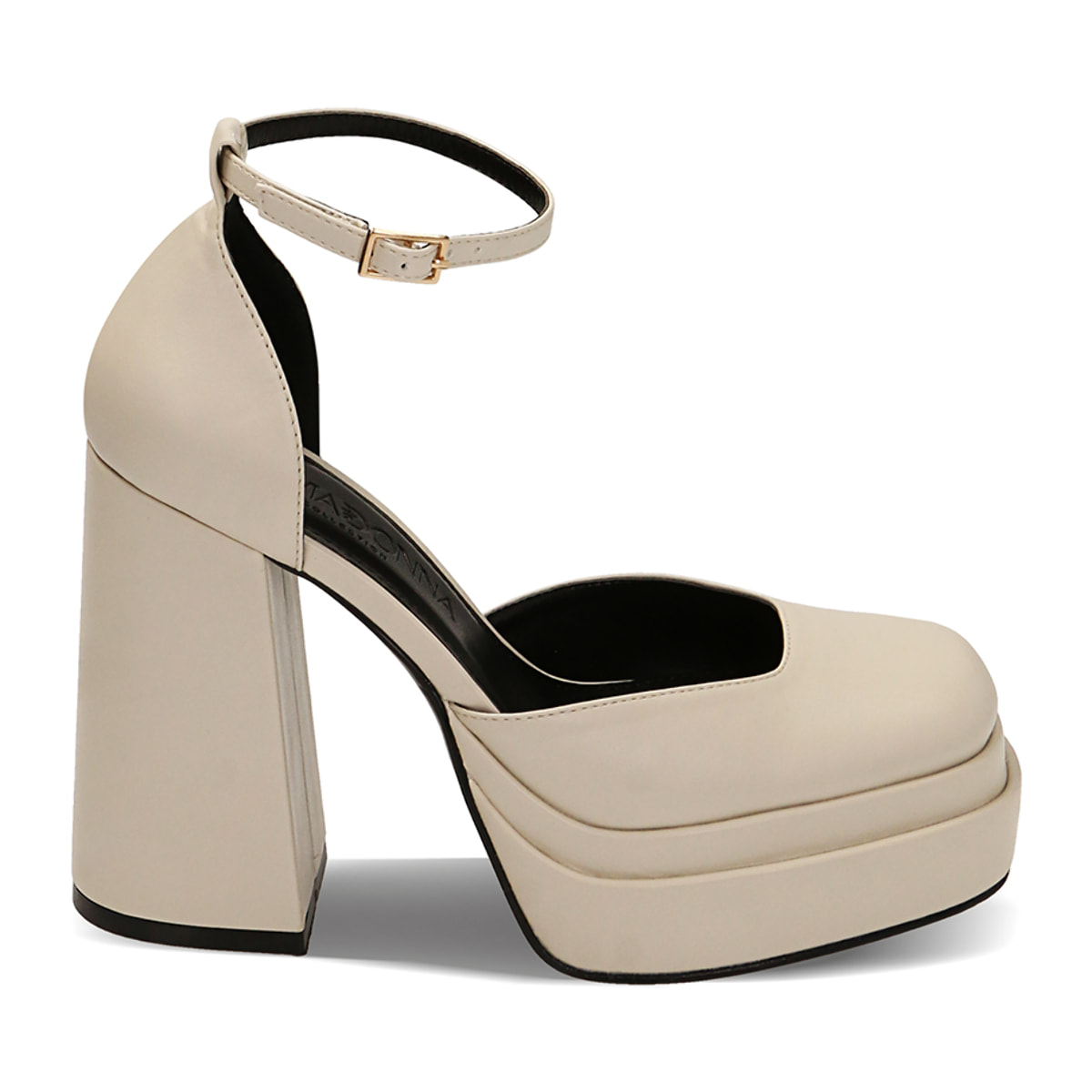 Décolleté platform panna, tacco 12 cm