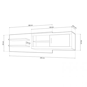 Módulo alto Nuka 1 puerta con respaldo Tofe - Textil
