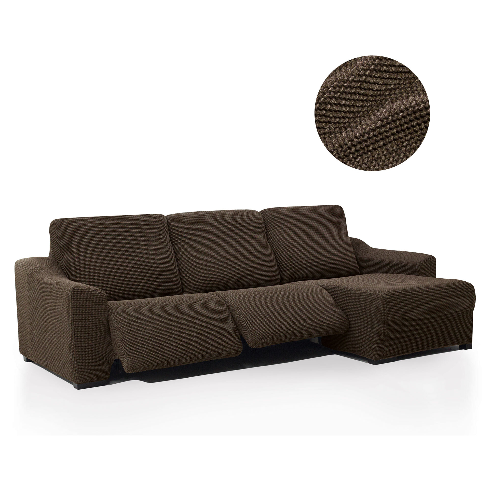 Funda para Chaise Longue derecha (visto de frente ) brazo largo SÚPER ELÁSTICA con RELAX modelo HELENA