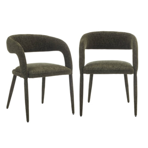 Fauteuil contemporain tissu (lot de 2) ALESSIA