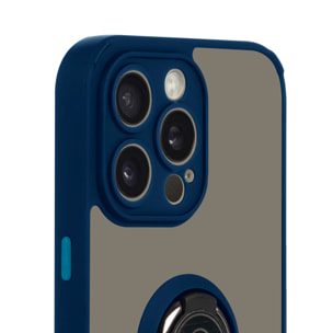 DAM Carcasa híbrida antigolpes Clampstand con protección de cámara para 12 Pro. Anillo de sujección plegable + modo stand. 7,43x1,27x14,95 Cm. Color: Azul Oscuro