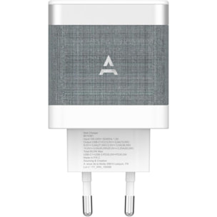 Chargeur secteur ADEQWAT USB-C x2 65W