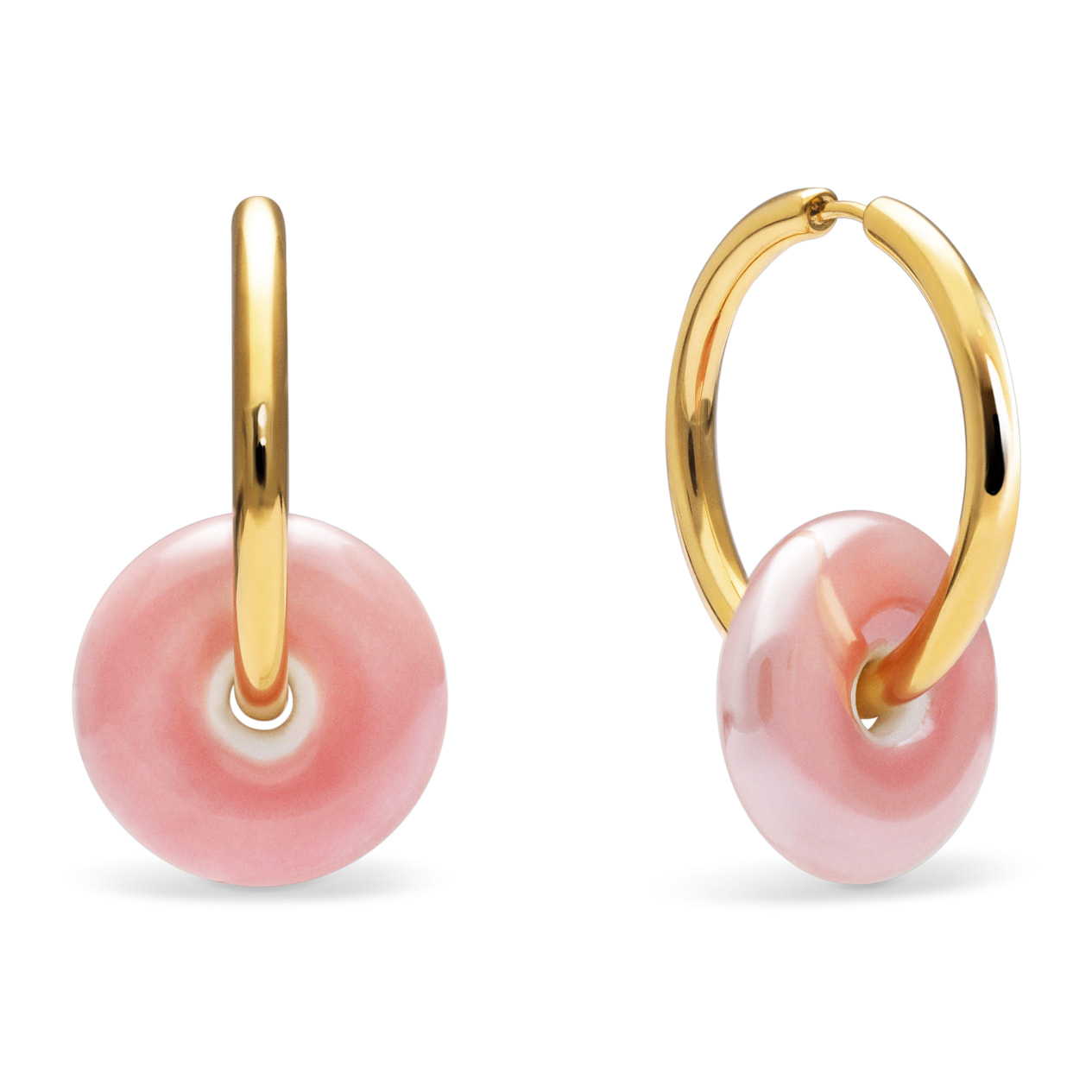 Pendientes Aro Carmen L Rosé Acero Baño Oro