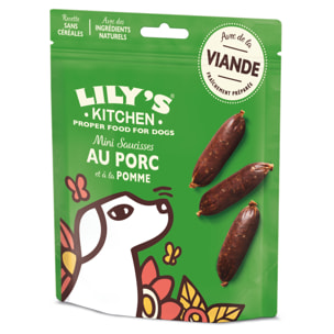 Lily's Kitchen Chien Saucisses au porc et à la pomme 70 g - Lot de 8