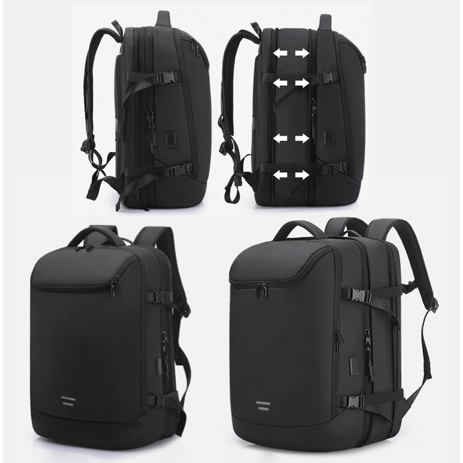 Zaino espandibile da 36L/50L con strato impermeabile, porta laptop 17,3''. Presa USB esterna.