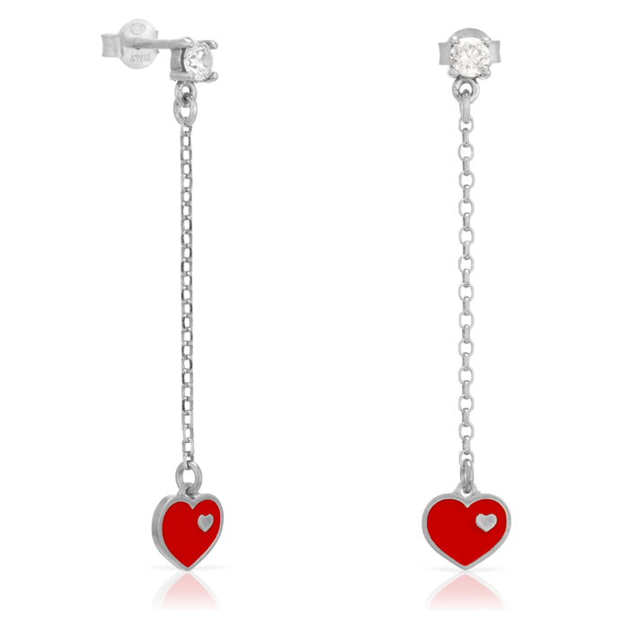 Pendente in Argento 925 con cuore smaltato