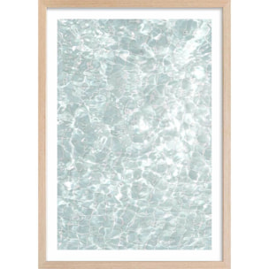 Poster au fond de la piscine Affiche + cadre en bois - Chêne